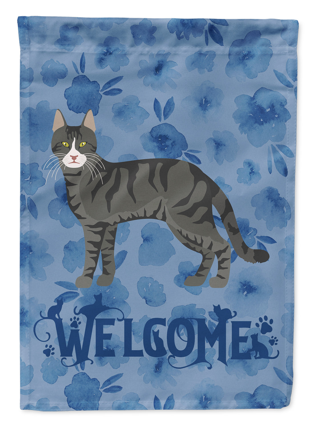 Tricolour Aegean Cat Welcome Flag Garden Size CK4814GF  the-store.com.