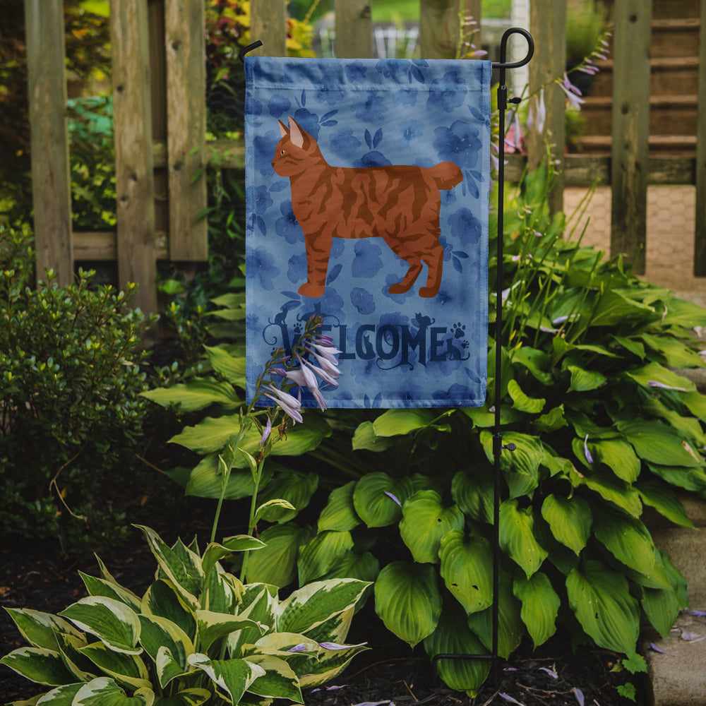 American Bobtail #2 Cat Welcome Flag Garden Size CK4817GF  the-store.com.