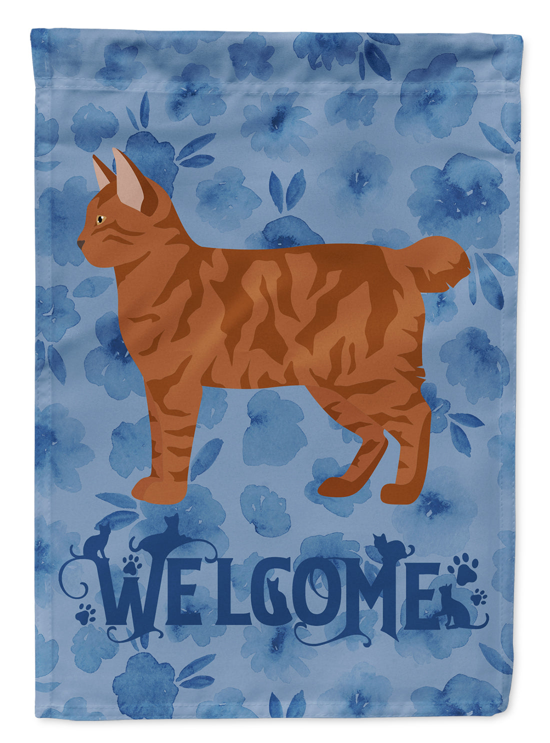 American Bobtail #2 Cat Welcome Flag Garden Size CK4817GF  the-store.com.