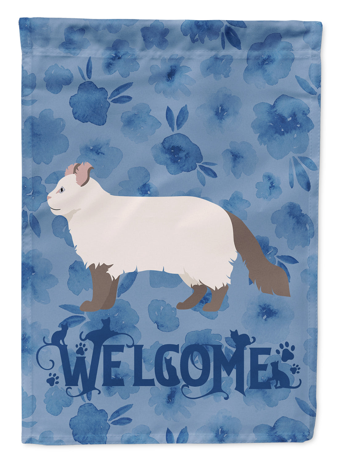 American Curl #2 Cat Welcome Flag Canvas House Size CK4819CHF  the-store.com.