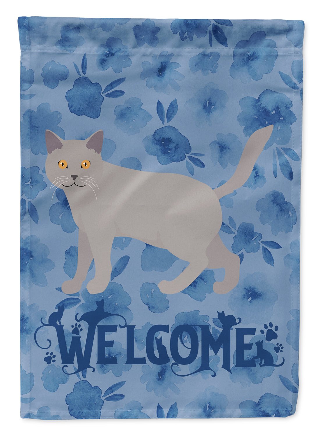 Chartreux #2 Cat Welcome Flag Canvas House Size CK4849CHF  the-store.com.