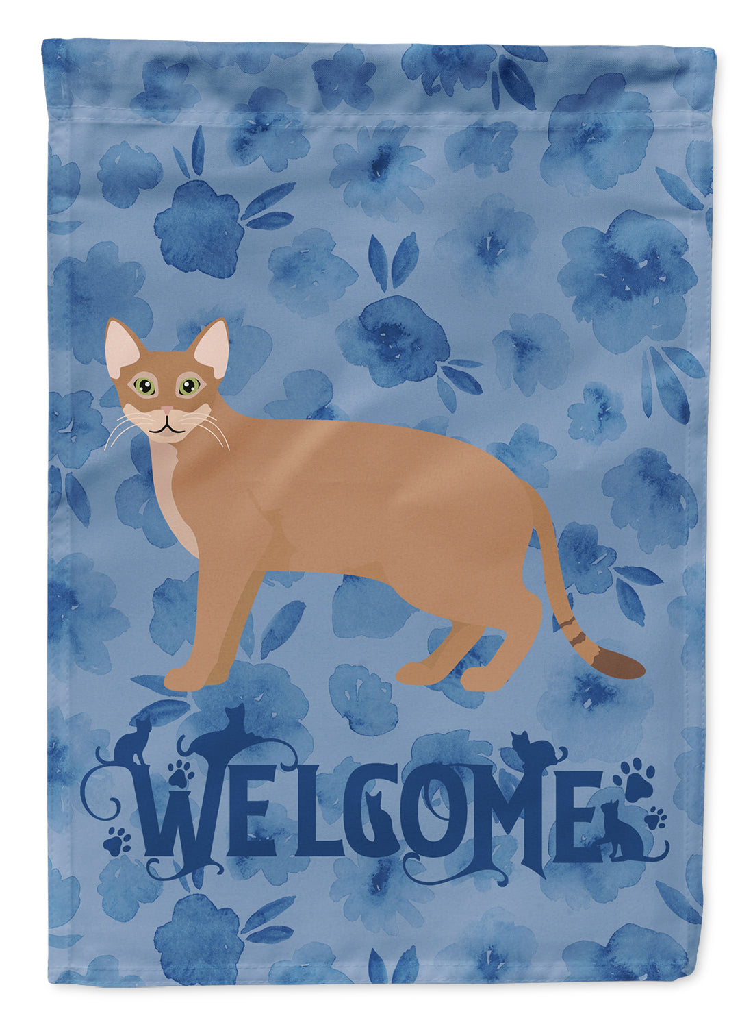 Chausie Cat Welcome Flag Canvas House Size CK4850CHF  the-store.com.