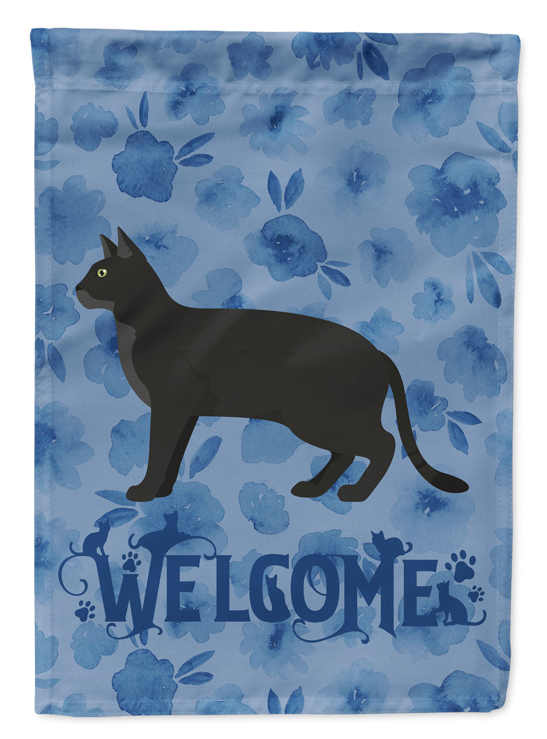 Chausie Black Cat Welcome Flag Garden Size CK4851GF  the-store.com.