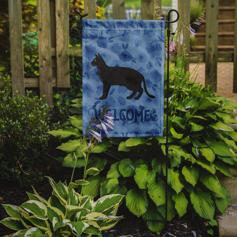 Chausie Black Cat Welcome Flag Garden Size CK4851GF  the-store.com.