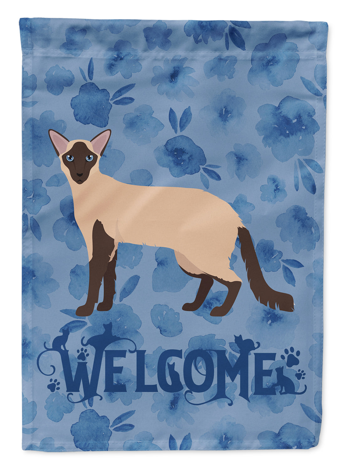 Colorpoint Longhair Cat Welcome Flag Canvas House Size CK4856CHF  the-store.com.