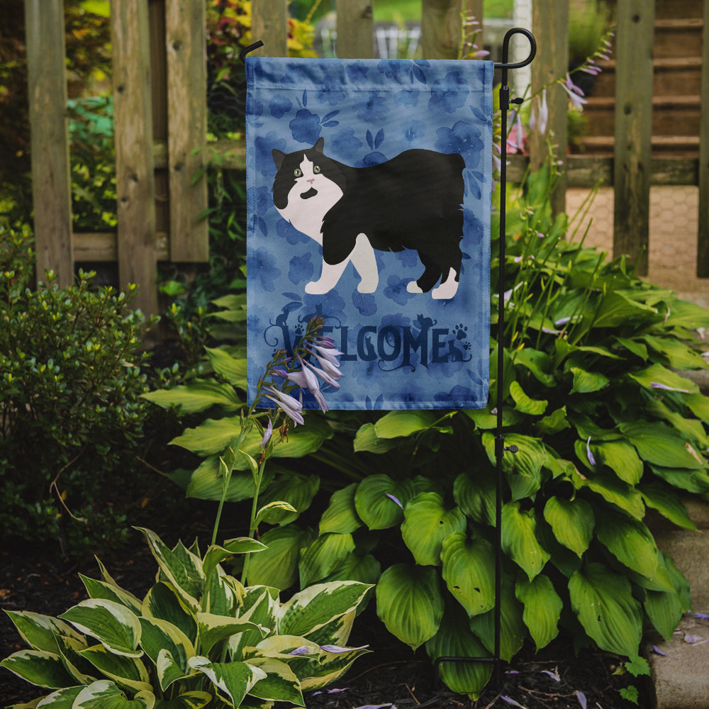 Cymric Cat Welcome Flag Garden Size CK4865GF  the-store.com.