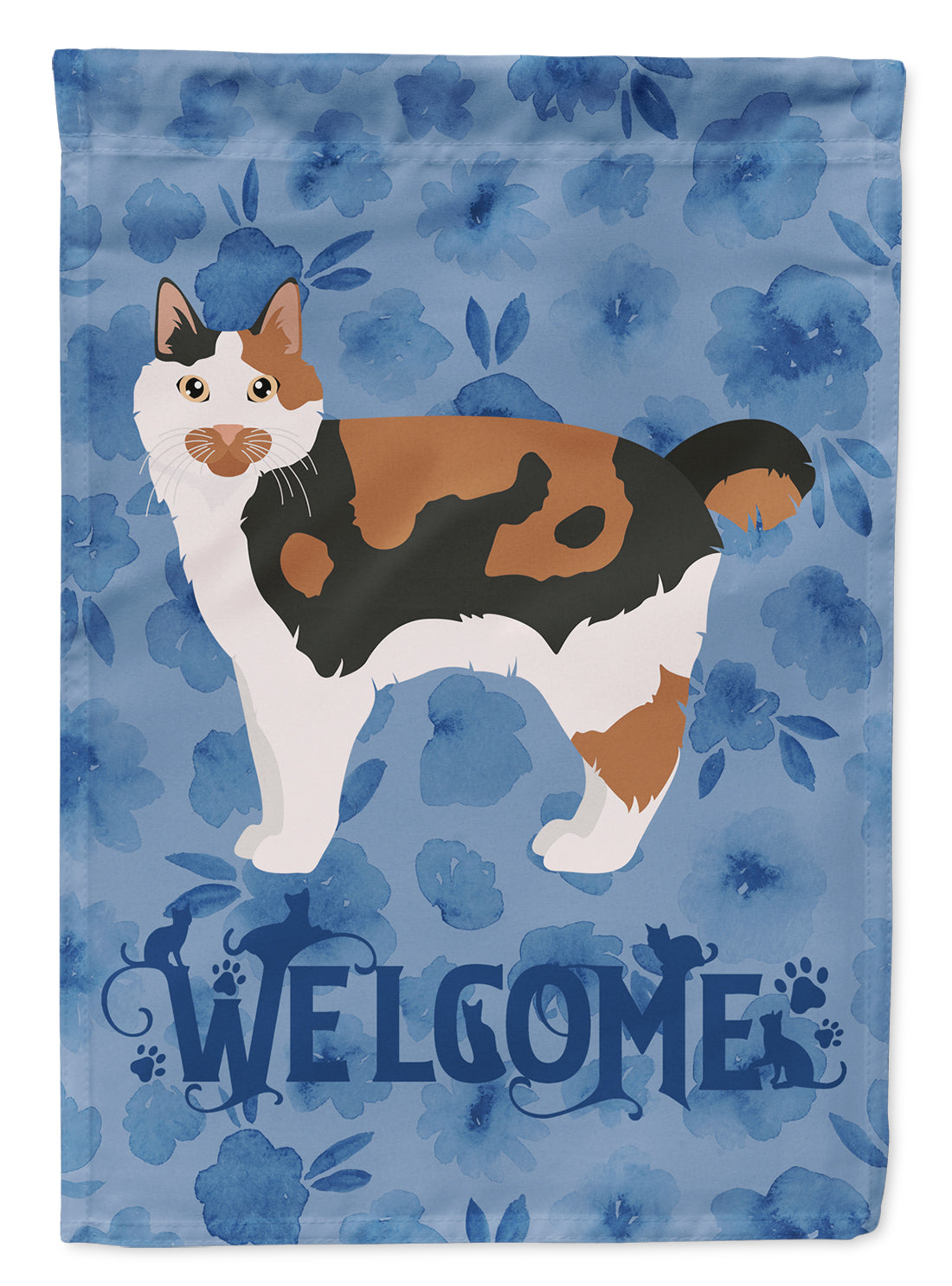 Cymric #2 Cat Welcome Flag Canvas House Size CK4866CHF  the-store.com.