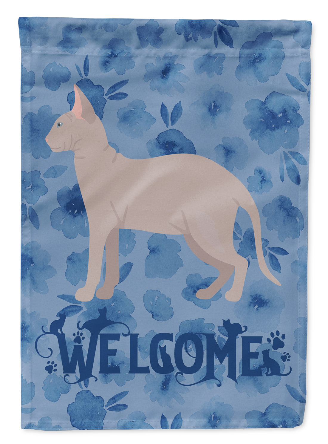 Don Sphynx Cat Welcome Flag Canvas House Size CK4870CHF  the-store.com.