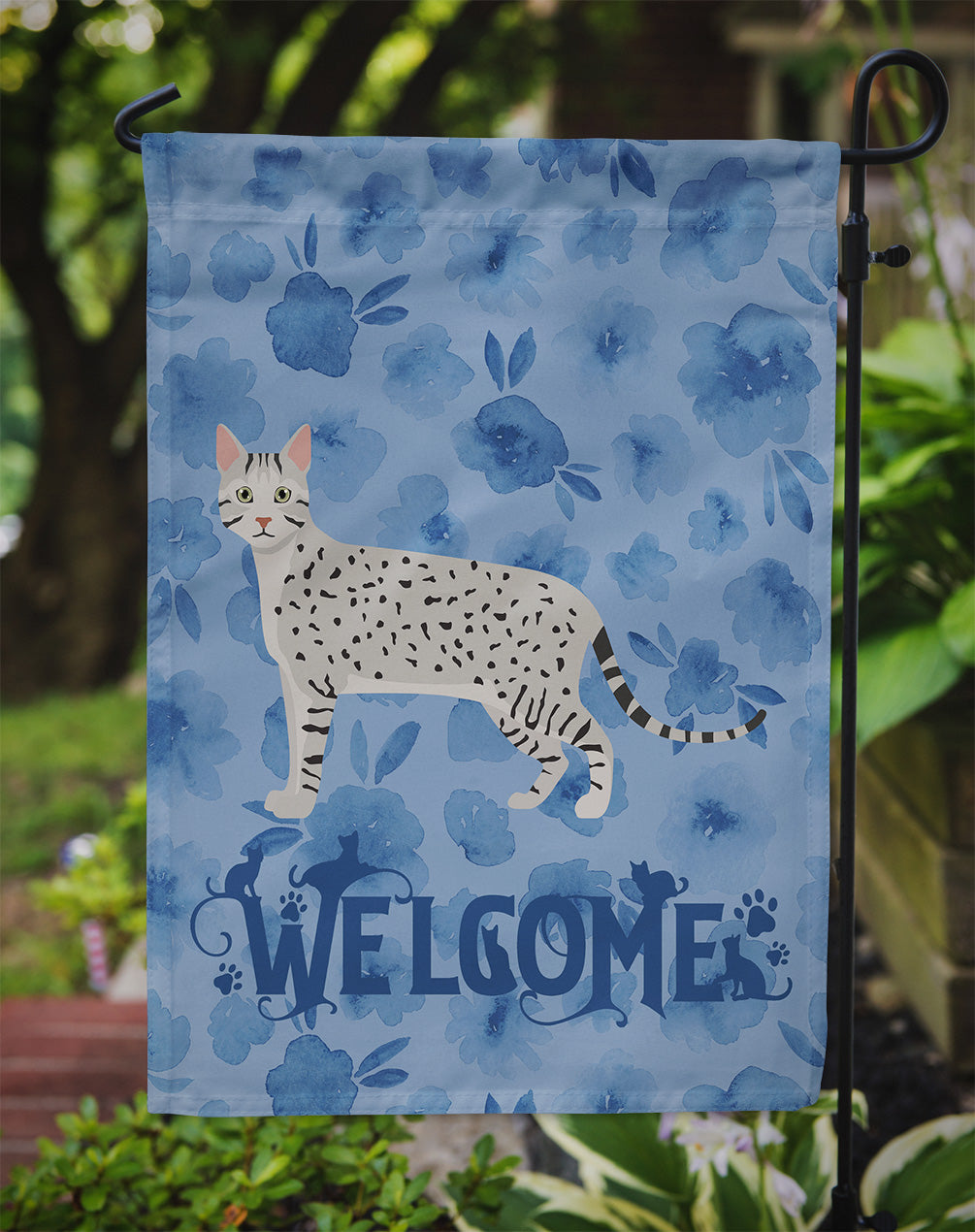 Egyptian Mau Cat Welcome Flag Garden Size CK4880GF  the-store.com.