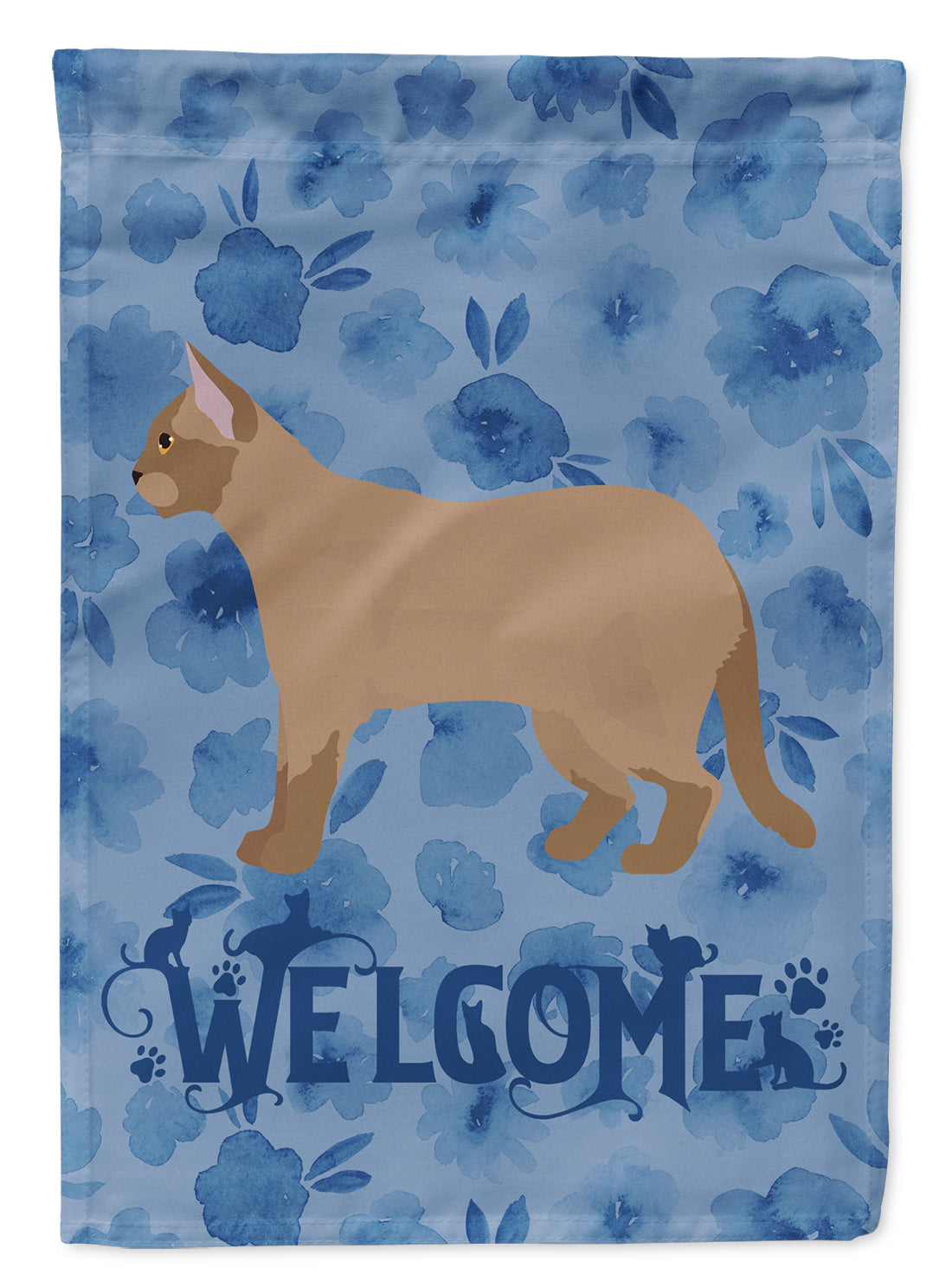 European Burmese #2 Cat Welcome Flag Canvas House Size CK4882CHF  the-store.com.