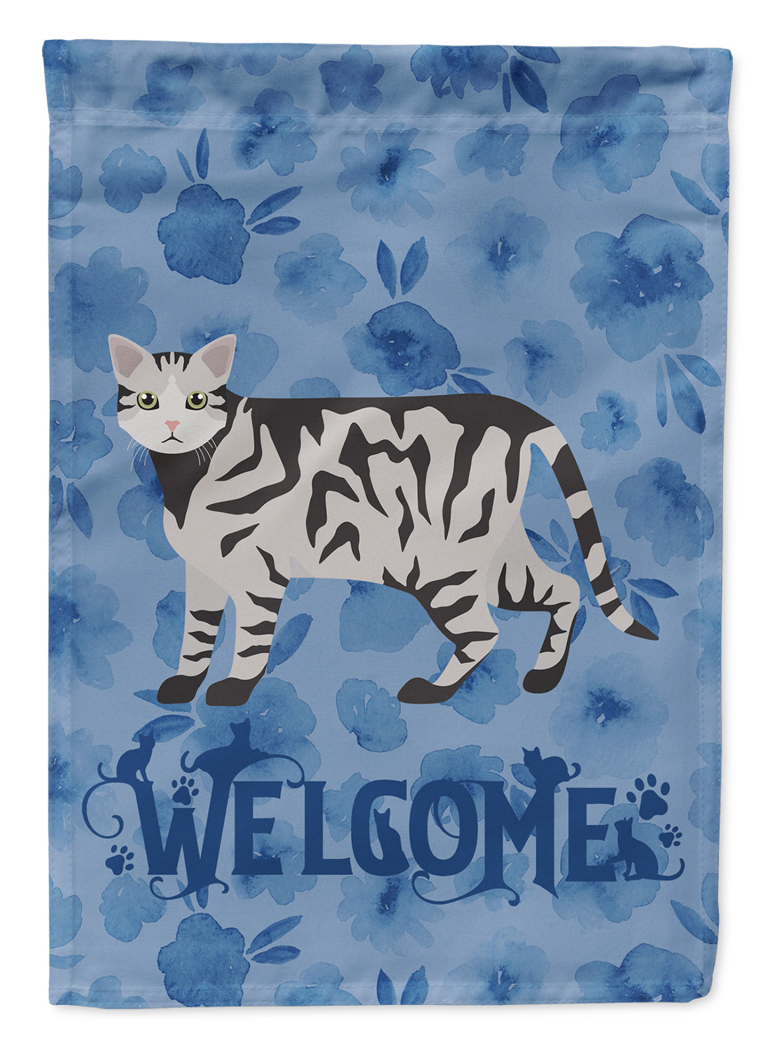 European Shorthair #2 Cat Welcome Flag Garden Size CK4884GF  the-store.com.