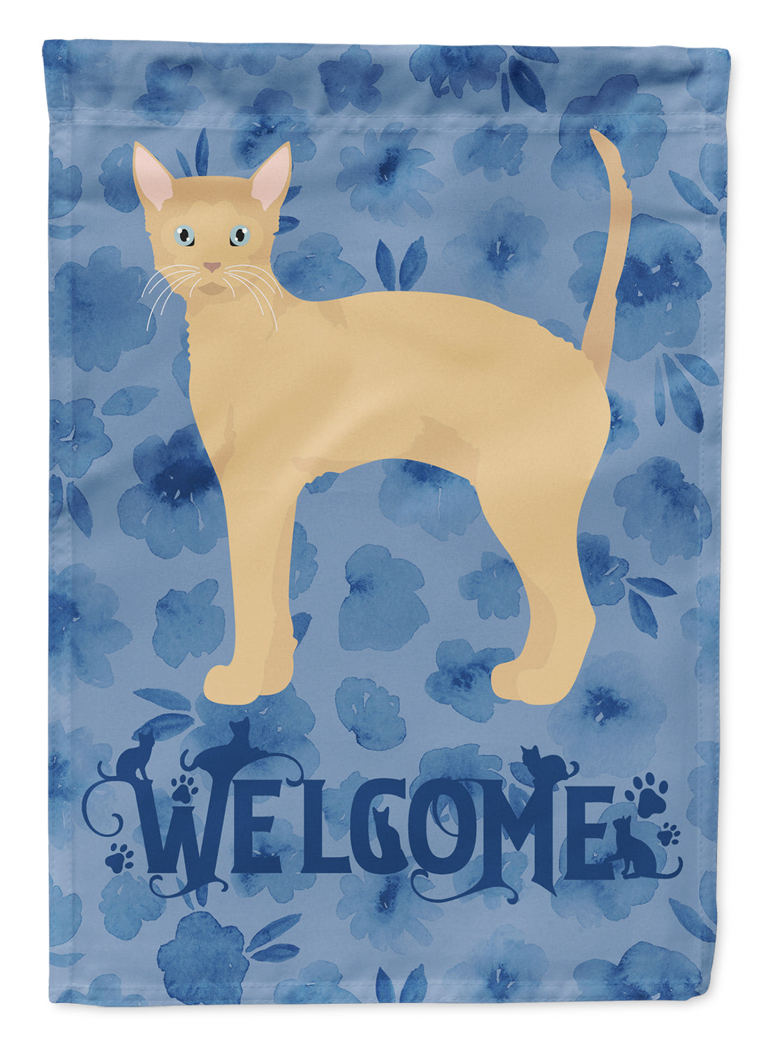 German Rex #2 Cat Welcome Flag Garden Size CK4893GF  the-store.com.