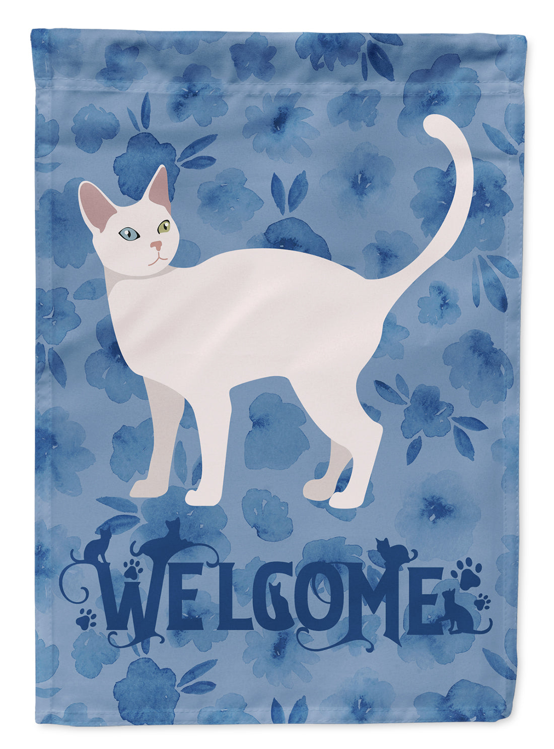 Khao Manee #2 Cat Welcome Flag Garden Size CK4901GF  the-store.com.