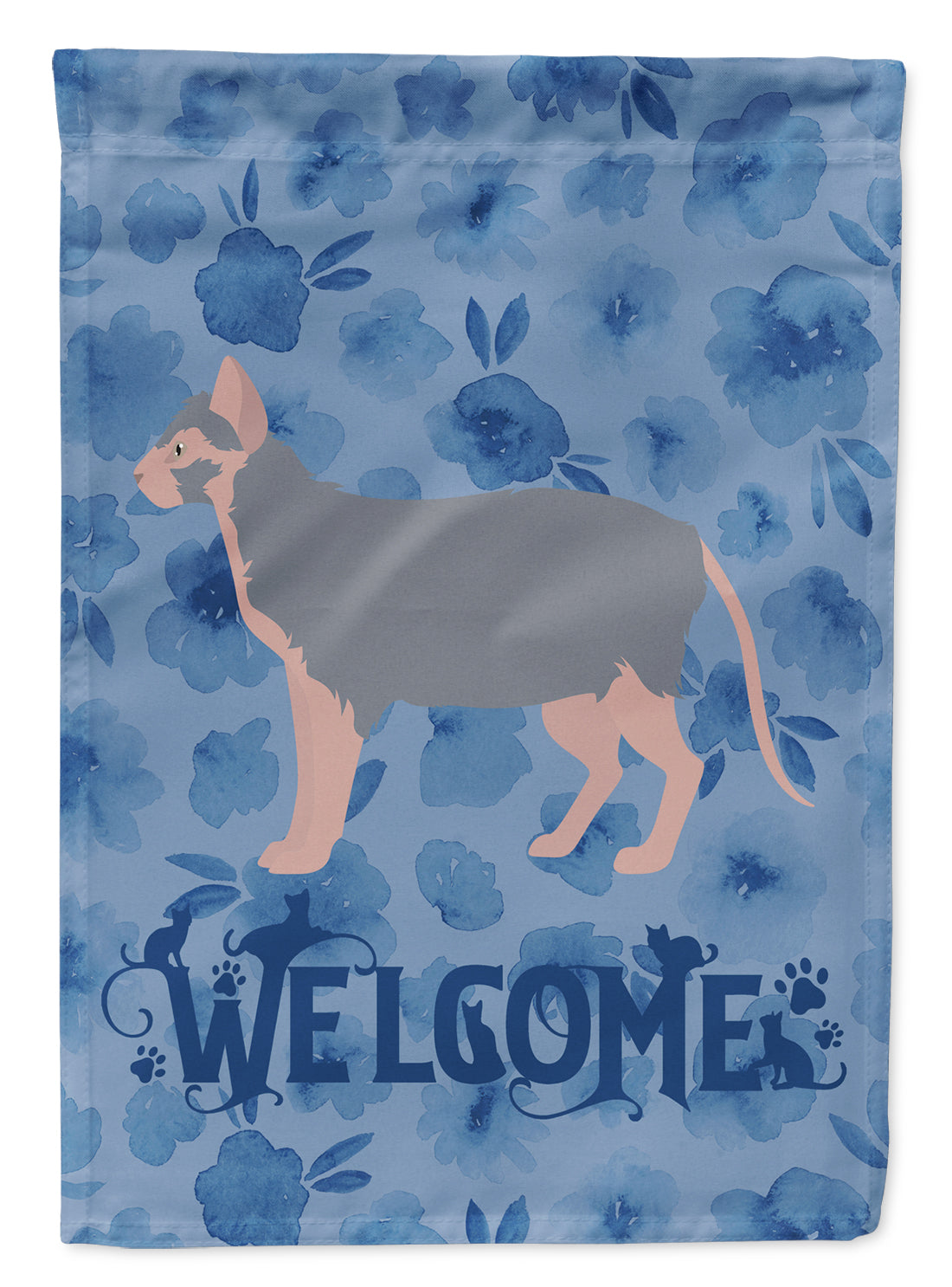 Lykoi #3 Cat Welcome Flag Garden Size CK4913GF  the-store.com.