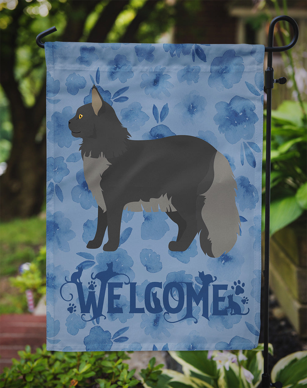 Maine Coon #2 Cat Welcome Flag Garden Size CK4915GF  the-store.com.