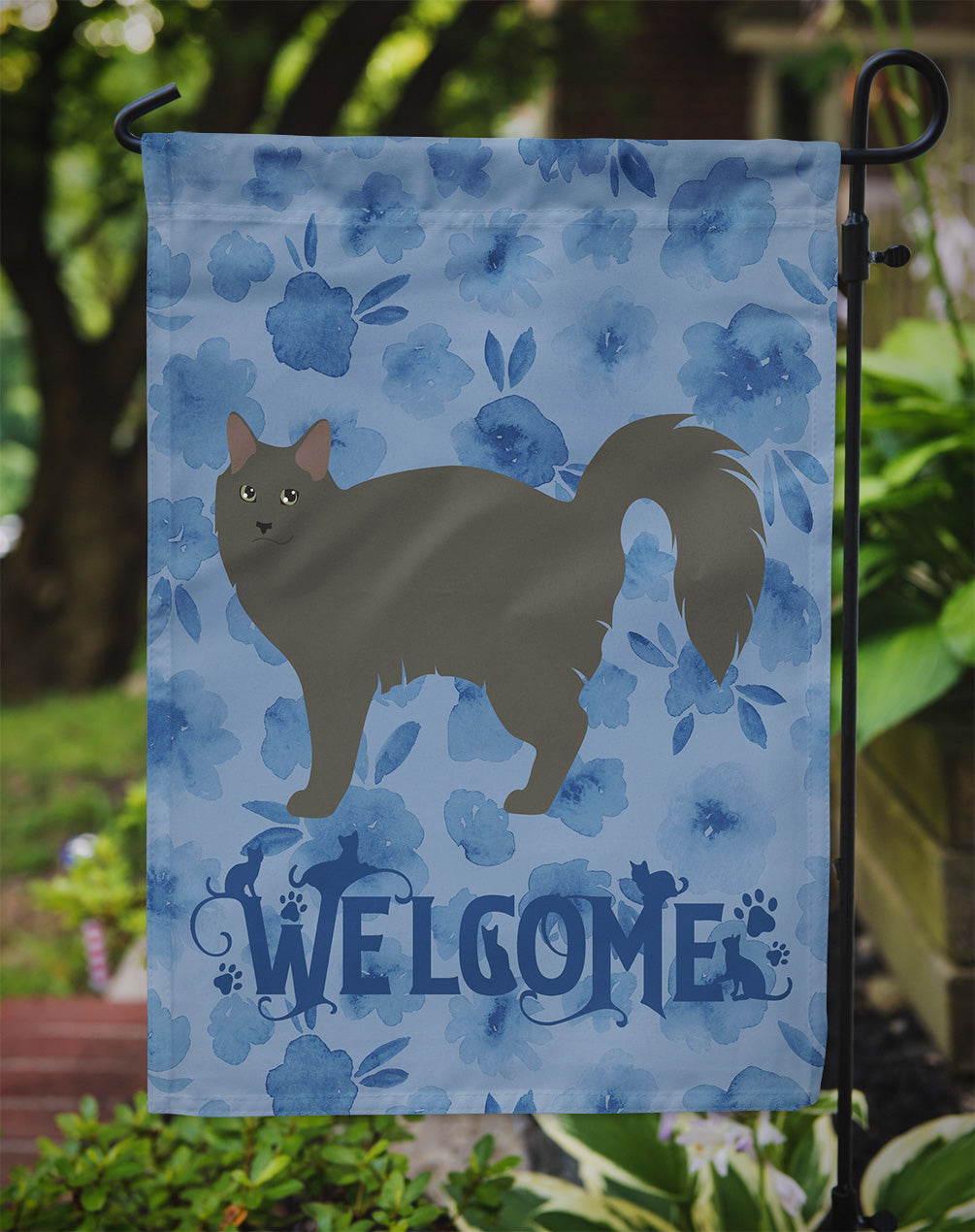 Nebelung #3 Cat Welcome Flag Garden Size CK4929GF  the-store.com.