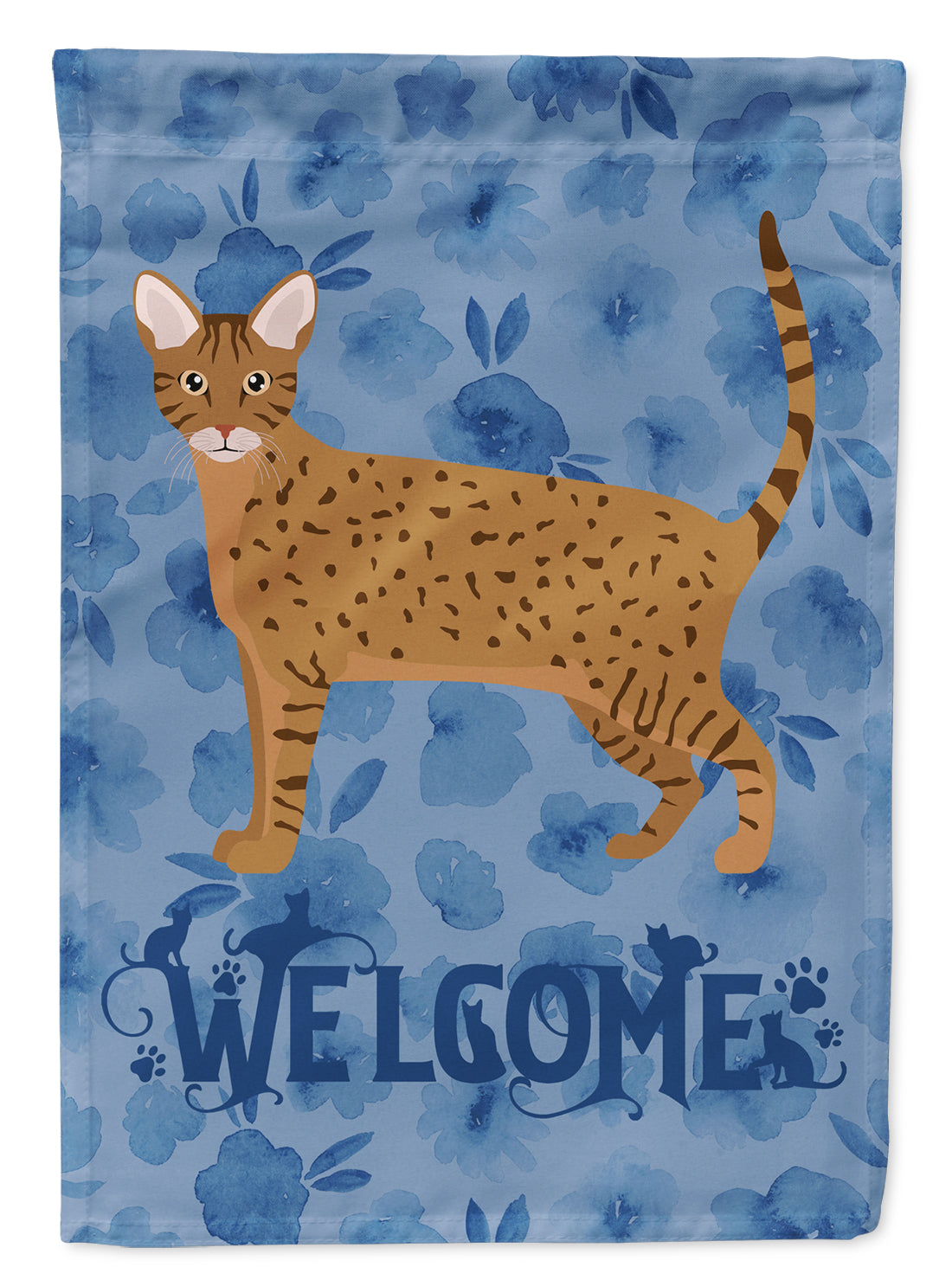 Ocicat Cat Welcome Flag Garden Size CK4932GF  the-store.com.