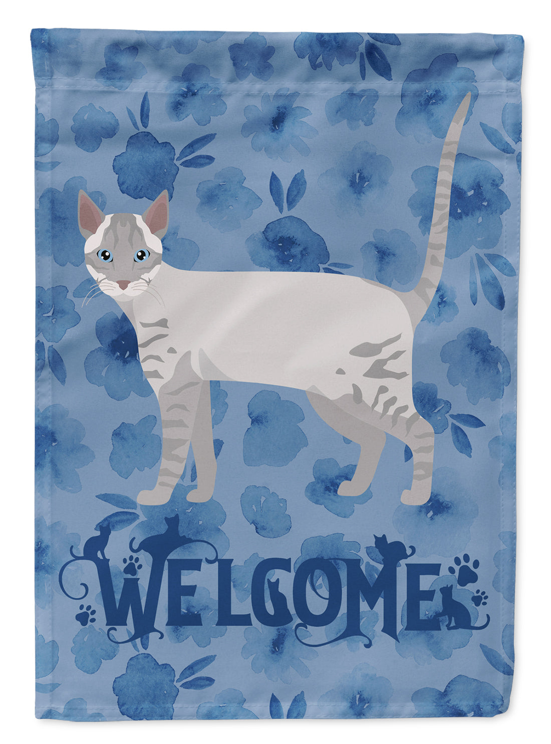 Ojos Azules Cat Welcome Flag Garden Size CK4933GF  the-store.com.