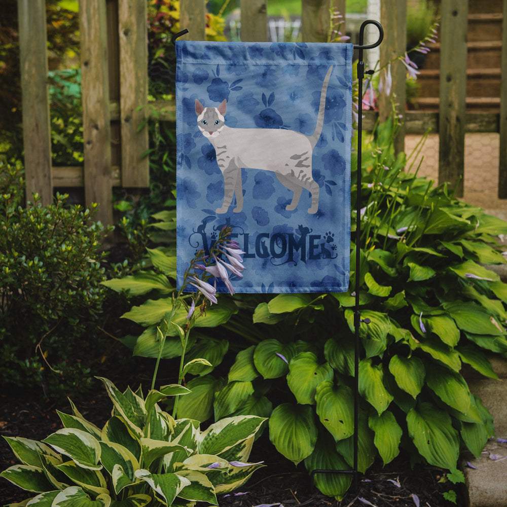 Ojos Azules Cat Welcome Flag Garden Size CK4933GF  the-store.com.