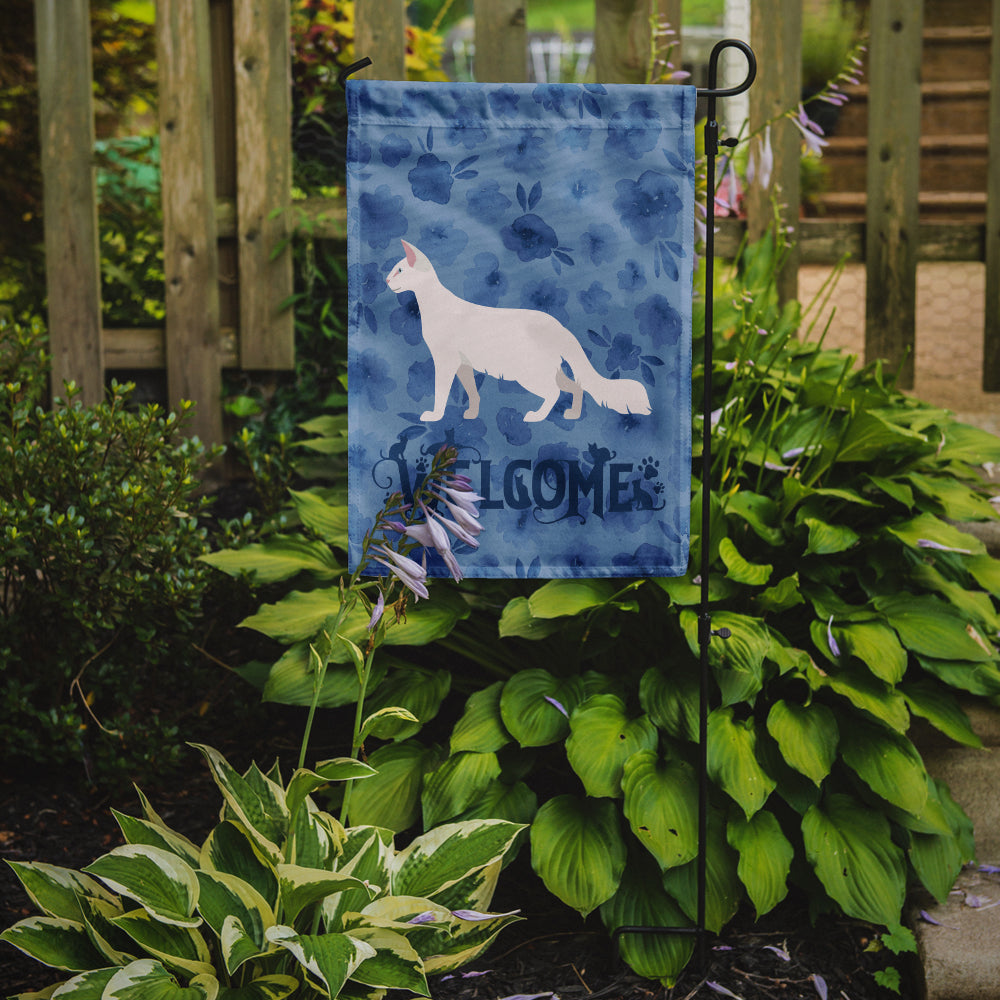 Oriental Longhair Cat Welcome Flag Garden Size CK4937GF  the-store.com.