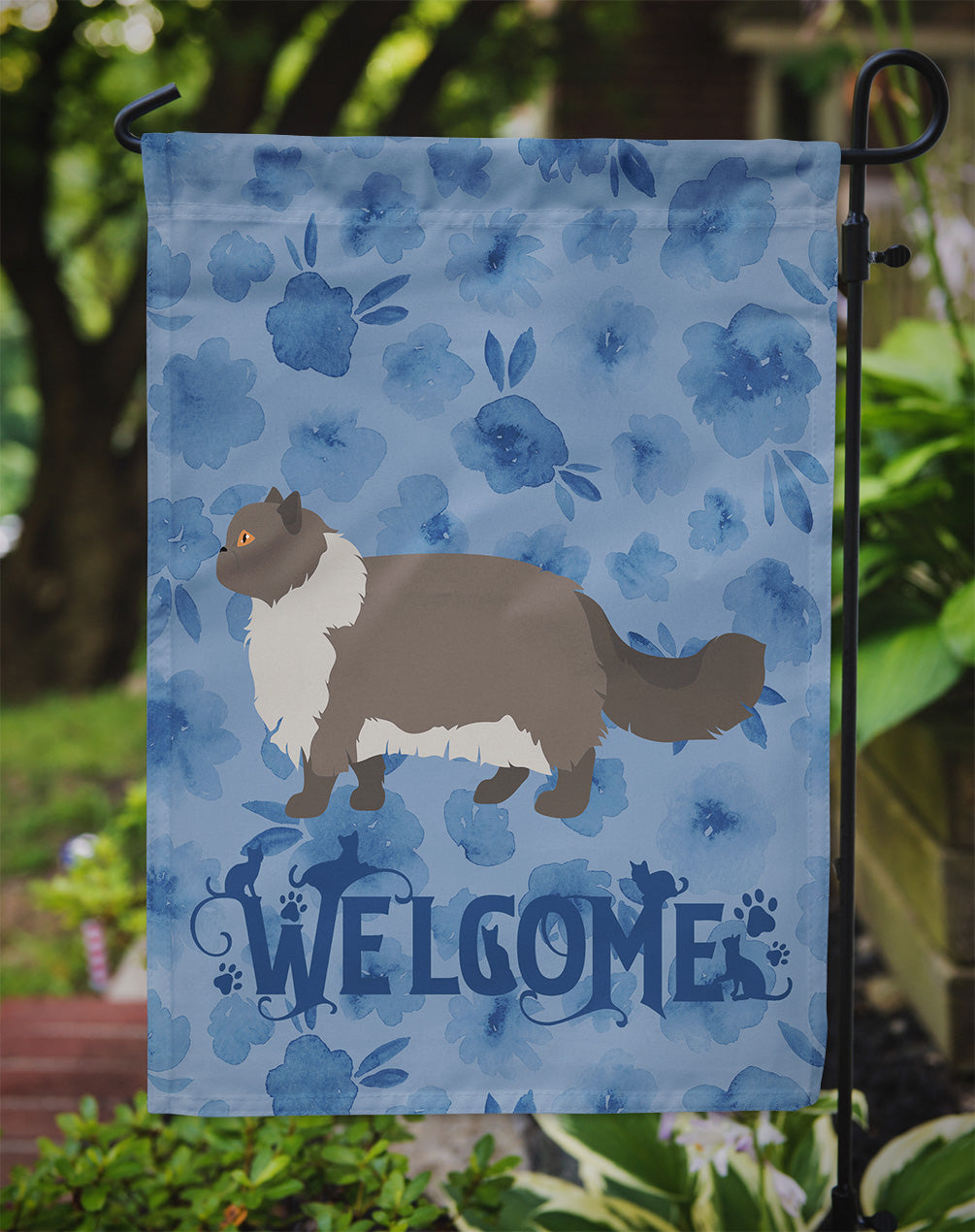 Persian Modern #2 Cat Welcome Flag Garden Size CK4945GF  the-store.com.