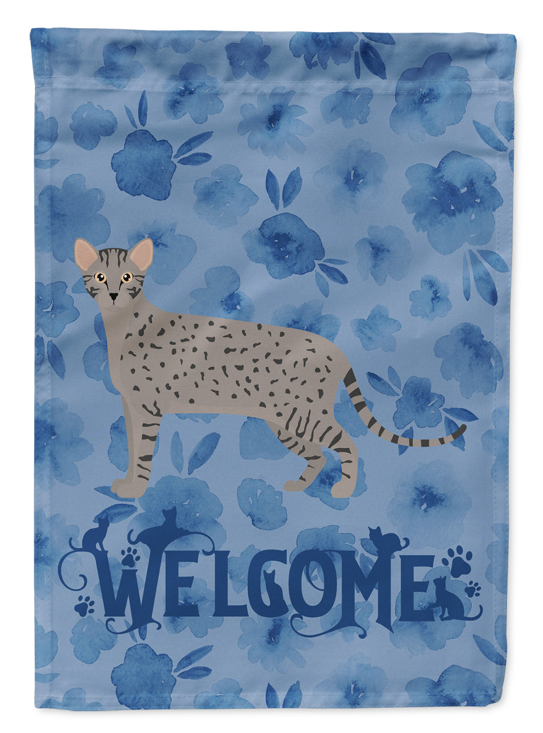 Safari #1 Cat Welcome Flag Canvas House Size CK4965CHF  the-store.com.