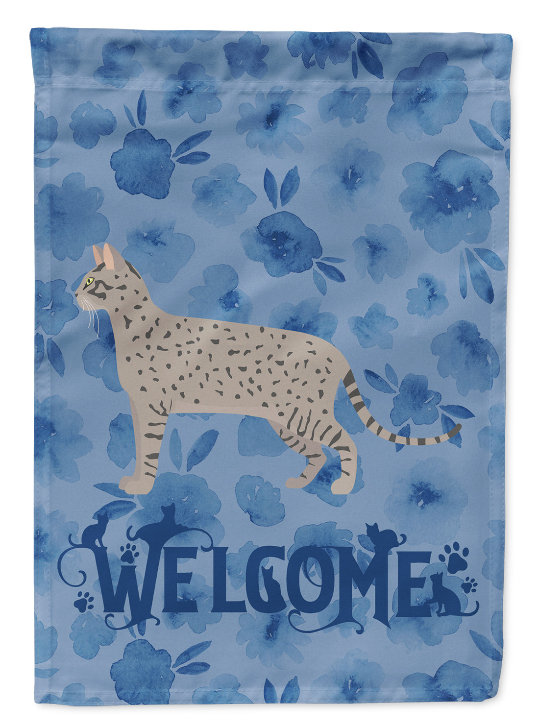 Safari #2 Cat Welcome Flag Canvas House Size CK4966CHF  the-store.com.