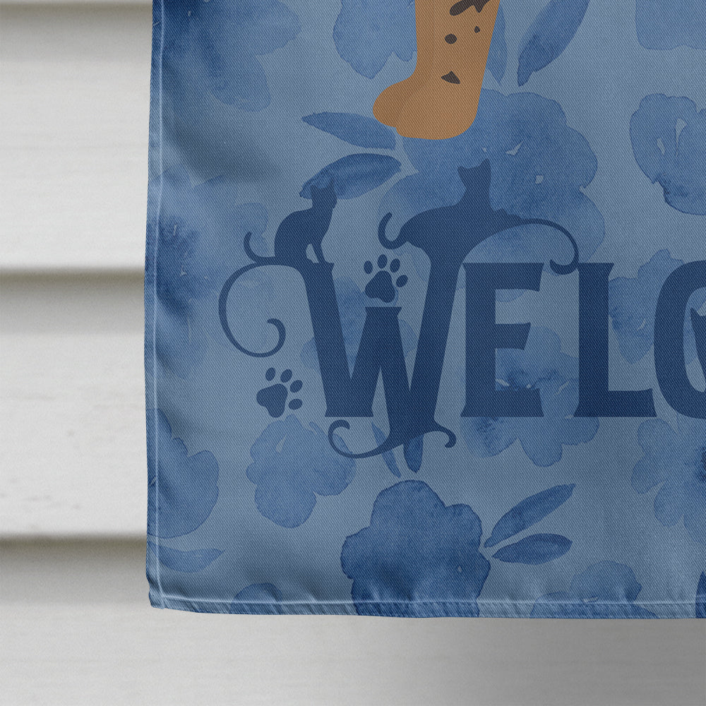 Savannah #1 Cat Welcome Flag Canvas House Size CK4967CHF  the-store.com.