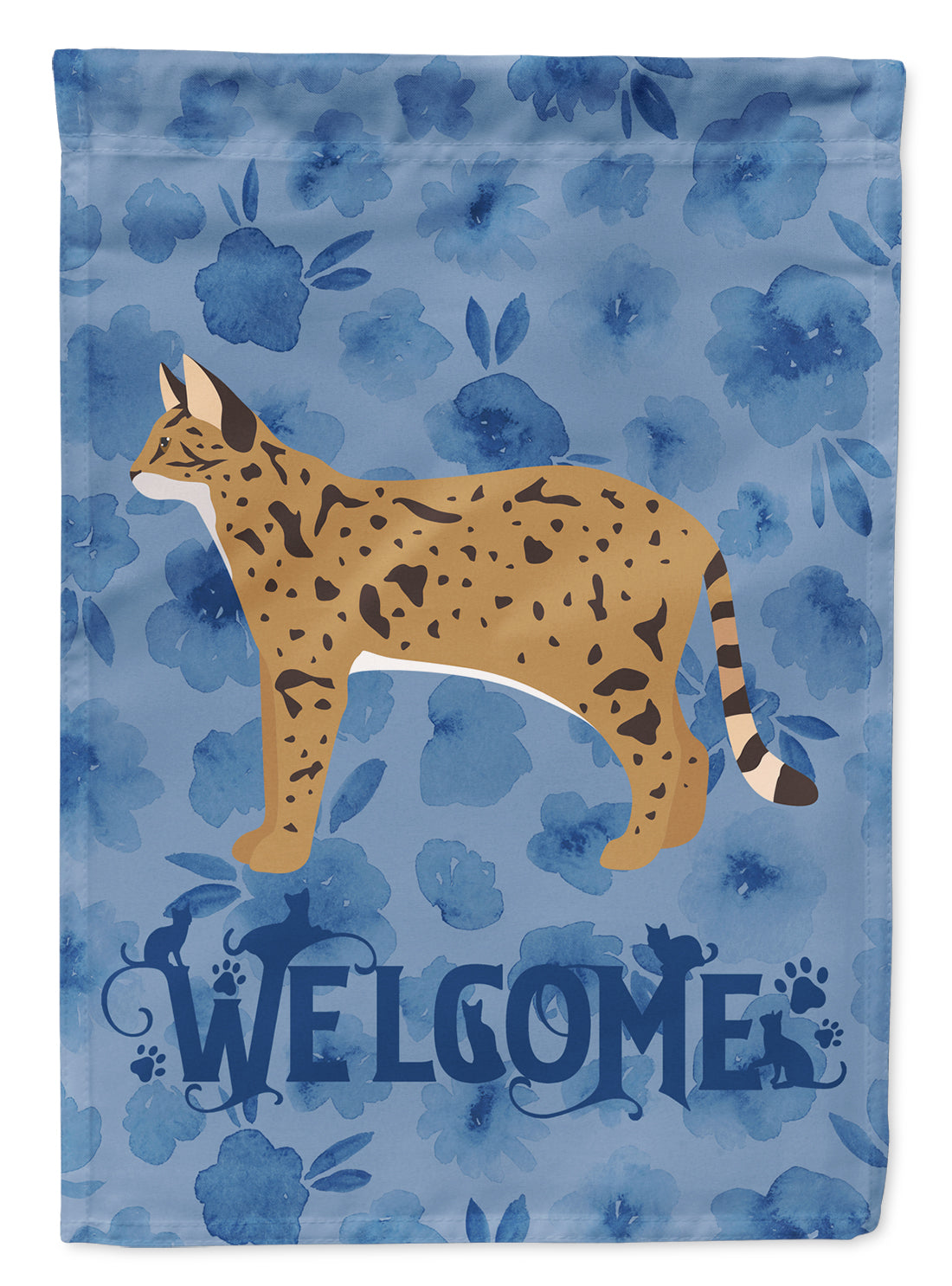 Savannah #2 Cat Welcome Flag Garden Size CK4968GF  the-store.com.