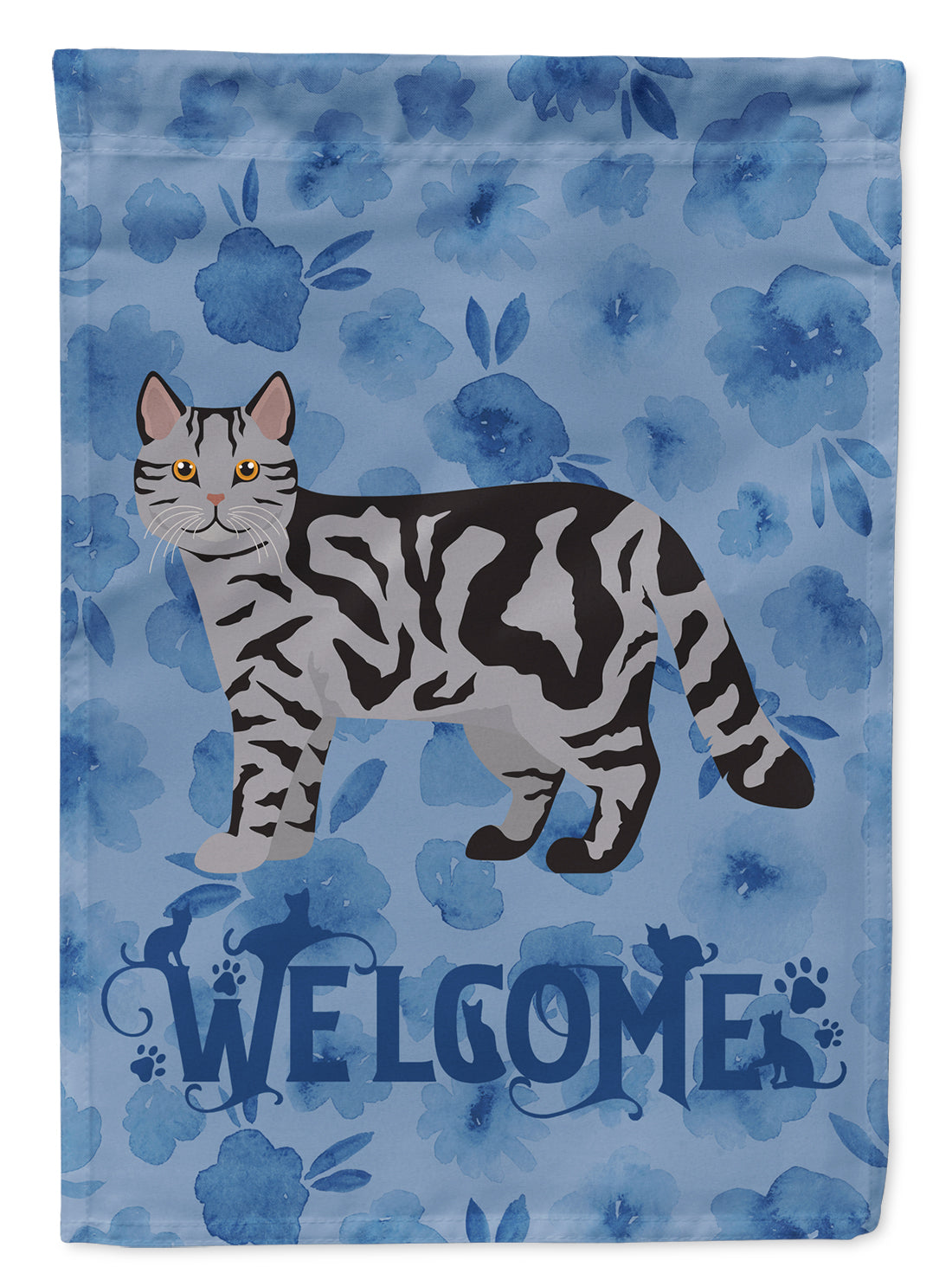 Scottish Straight Cat Welcome Flag Garden Size CK4971GF  the-store.com.