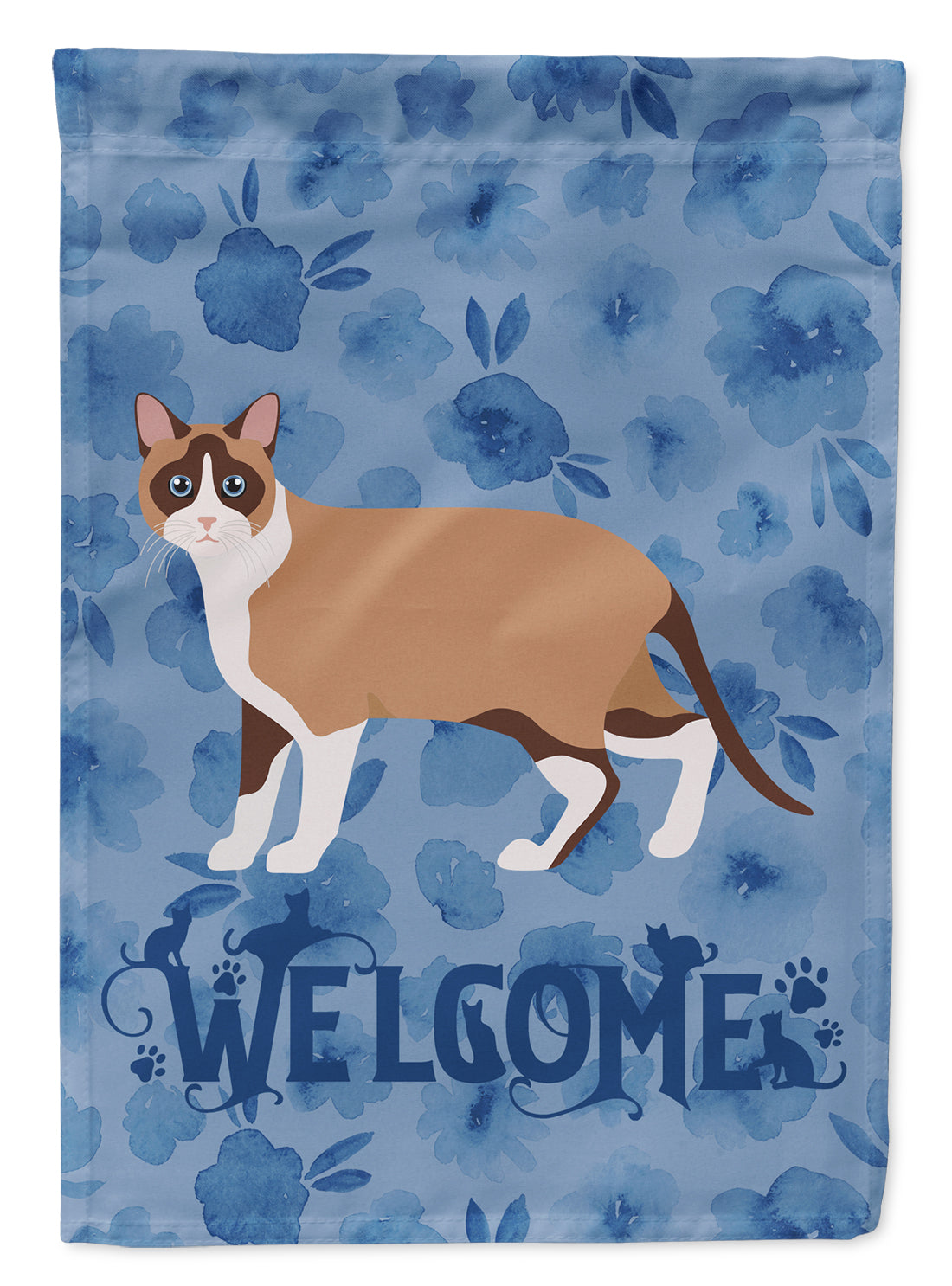 Snowshoe Cat Welcome Flag Garden Size CK4985GF  the-store.com.