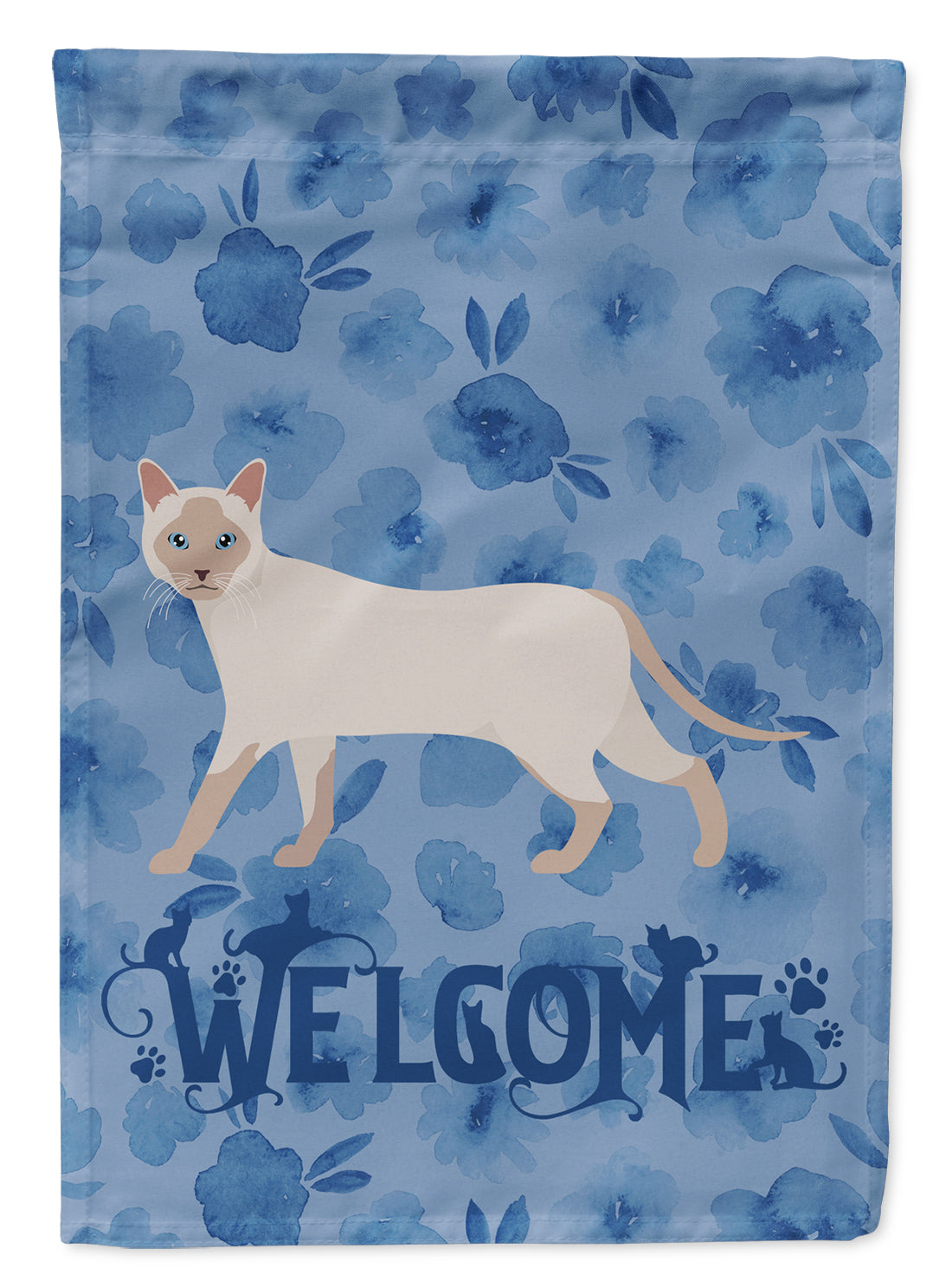 Thai Lilac Cat Welcome Flag Garden Size CK4993GF  the-store.com.