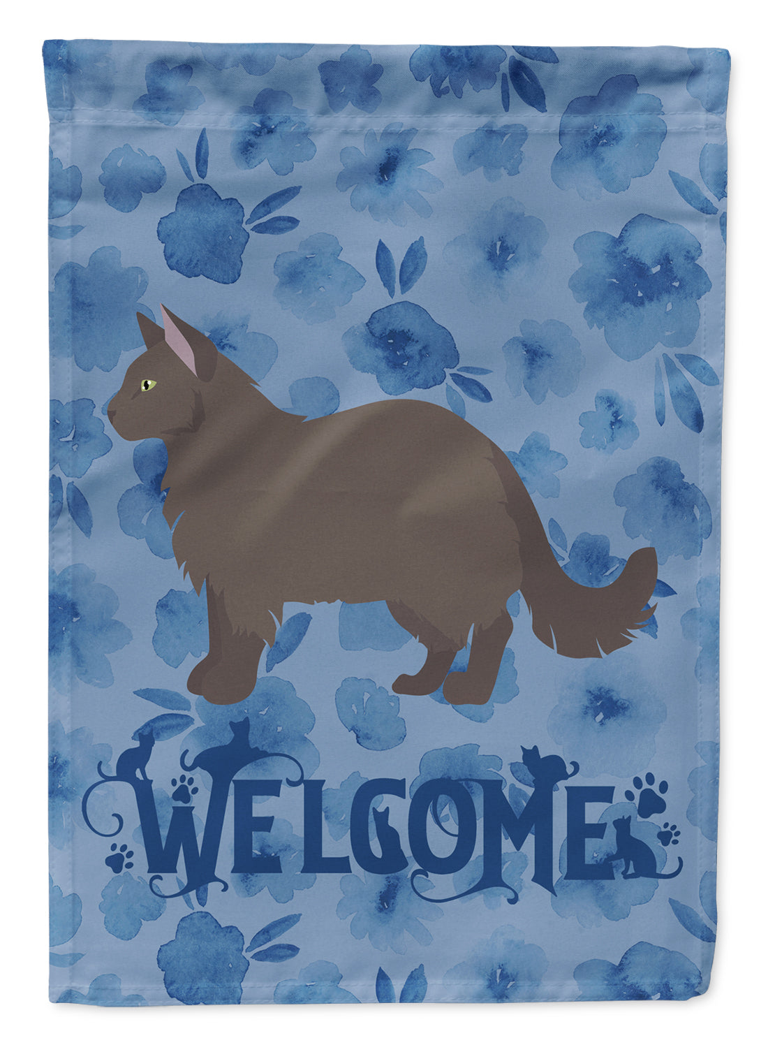 York Chocolate #2 Cat Welcome Flag Canvas House Size CK5004CHF  the-store.com.