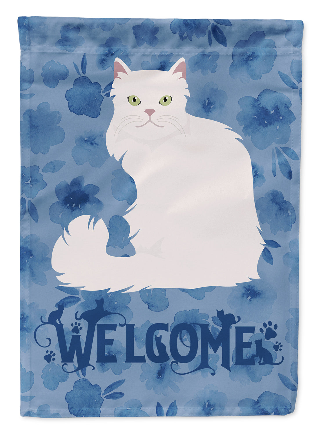 Asian Semi Longhaired Cat Welcome Flag Garden Size CK5012GF  the-store.com.