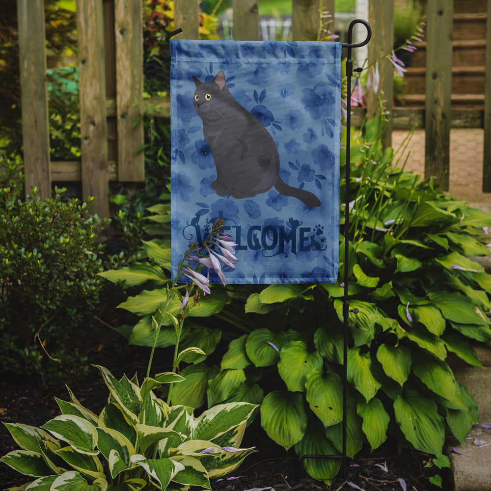 British Shorthair Cat Welcome Flag Garden Size CK5017GF  the-store.com.