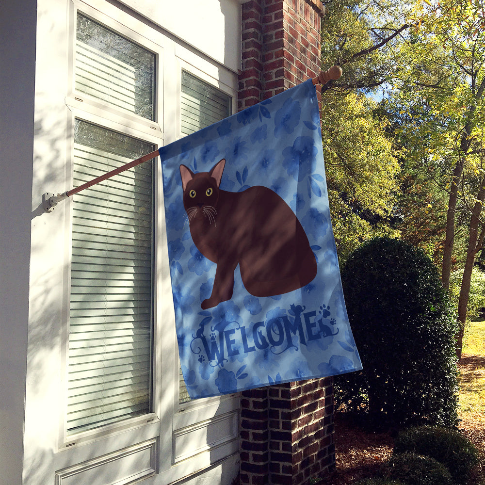 Burmese Cat Welcome Flag Canvas House Size CK5019CHF  the-store.com.
