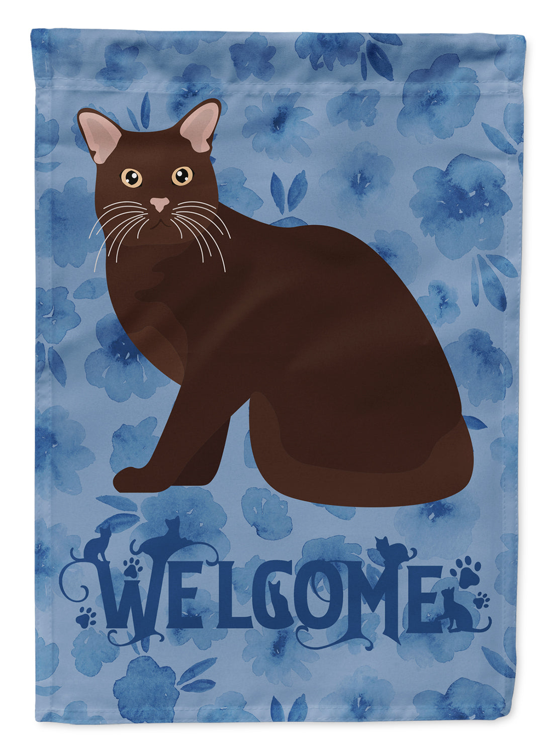 Burmese #2 Cat Welcome Flag Canvas House Size CK5020CHF  the-store.com.
