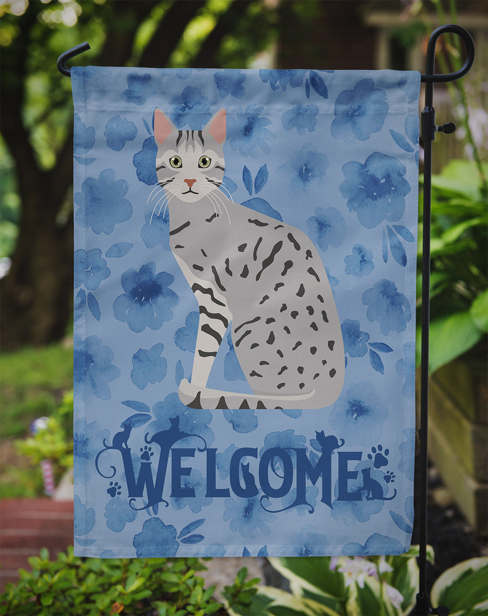 Egyptian Mau Cat Welcome Flag Garden Size CK5032GF  the-store.com.