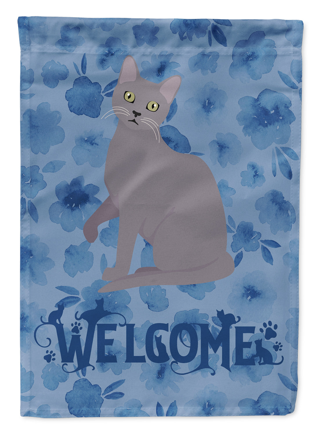 Korat Cat Welcome Flag Canvas House Size CK5039CHF  the-store.com.