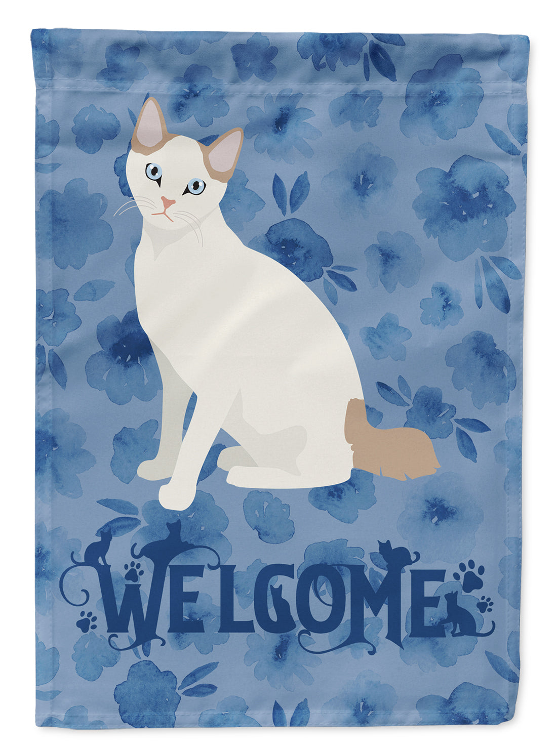 Korean Bobtail Cat Welcome Flag Garden Size CK5040GF  the-store.com.