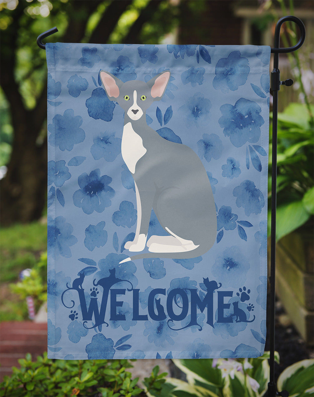 Peterbald Cat Welcome Flag Garden Size CK5051GF  the-store.com.