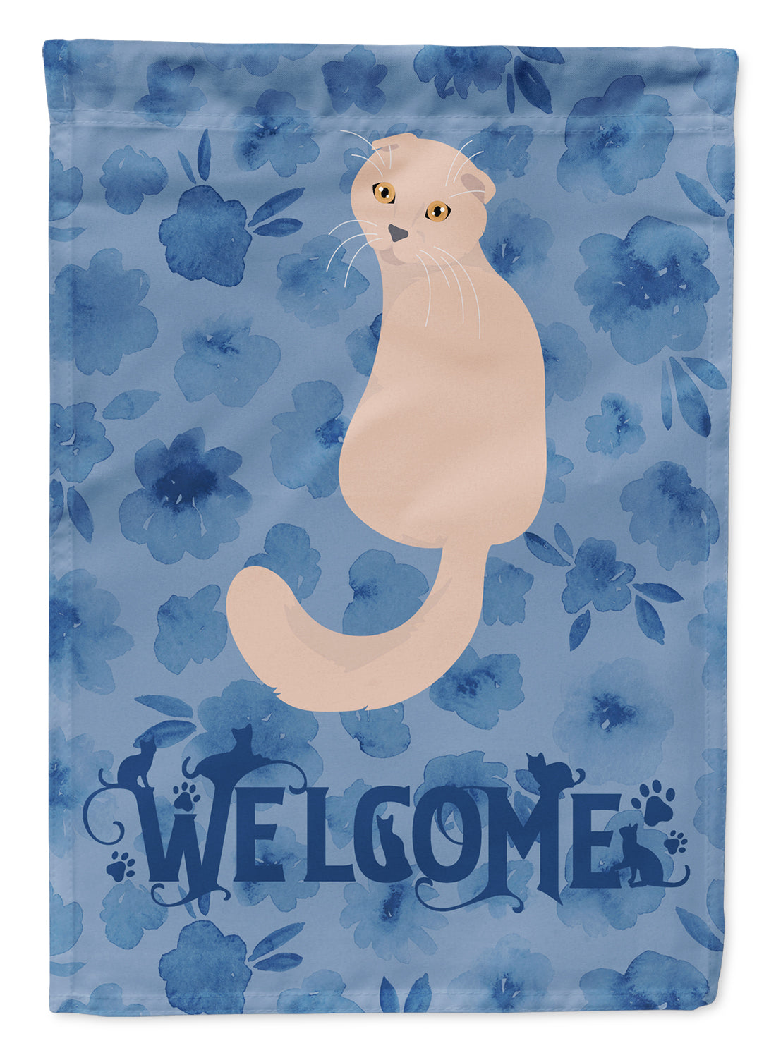 Scottish Fold Cat Welcome Flag Garden Size CK5055GF  the-store.com.