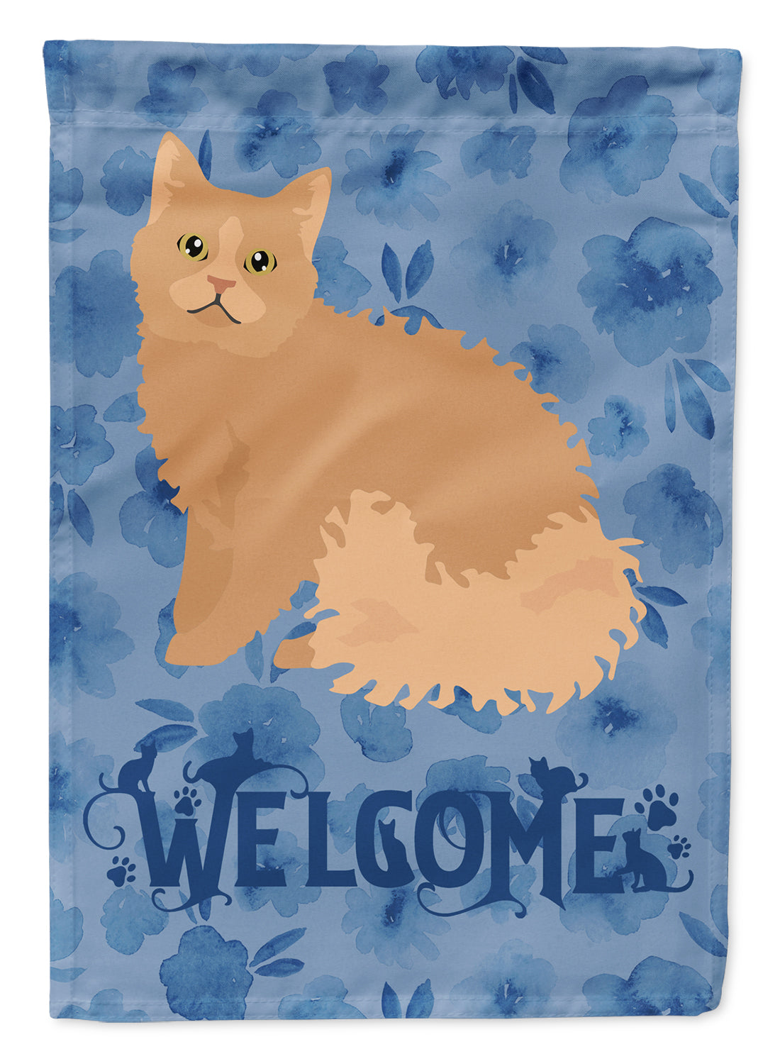 Selkirk Rex Cat Welcome Flag Canvas House Size CK5056CHF  the-store.com.