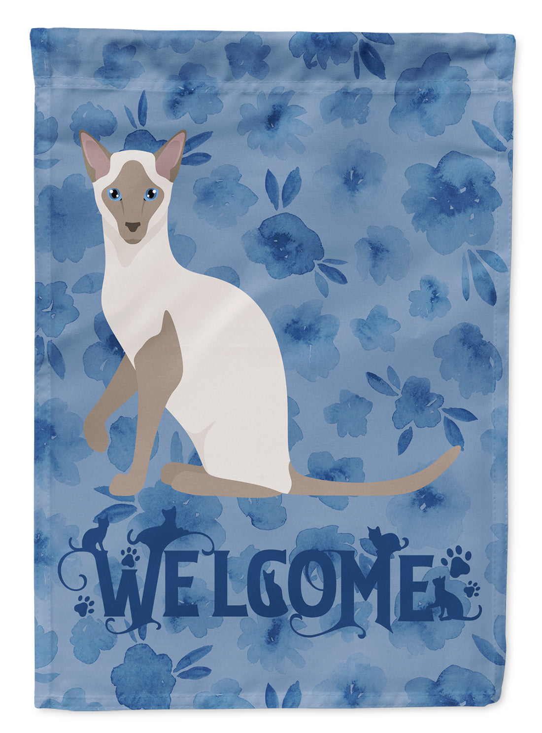 Siamese Modern Cat Welcome Flag Garden Size CK5058GF  the-store.com.