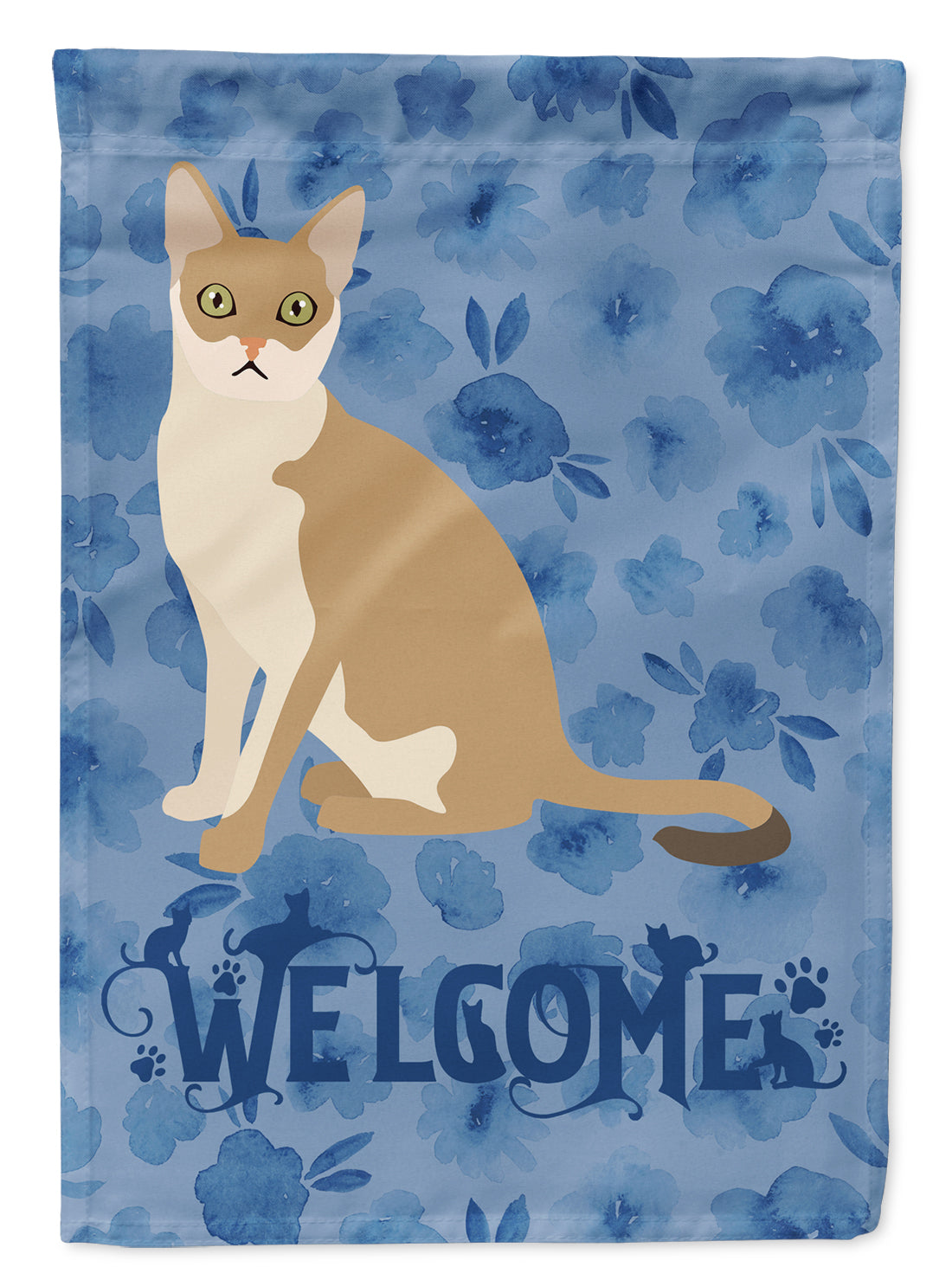 Singapura Cat Welcome Flag Canvas House Size CK5061CHF  the-store.com.