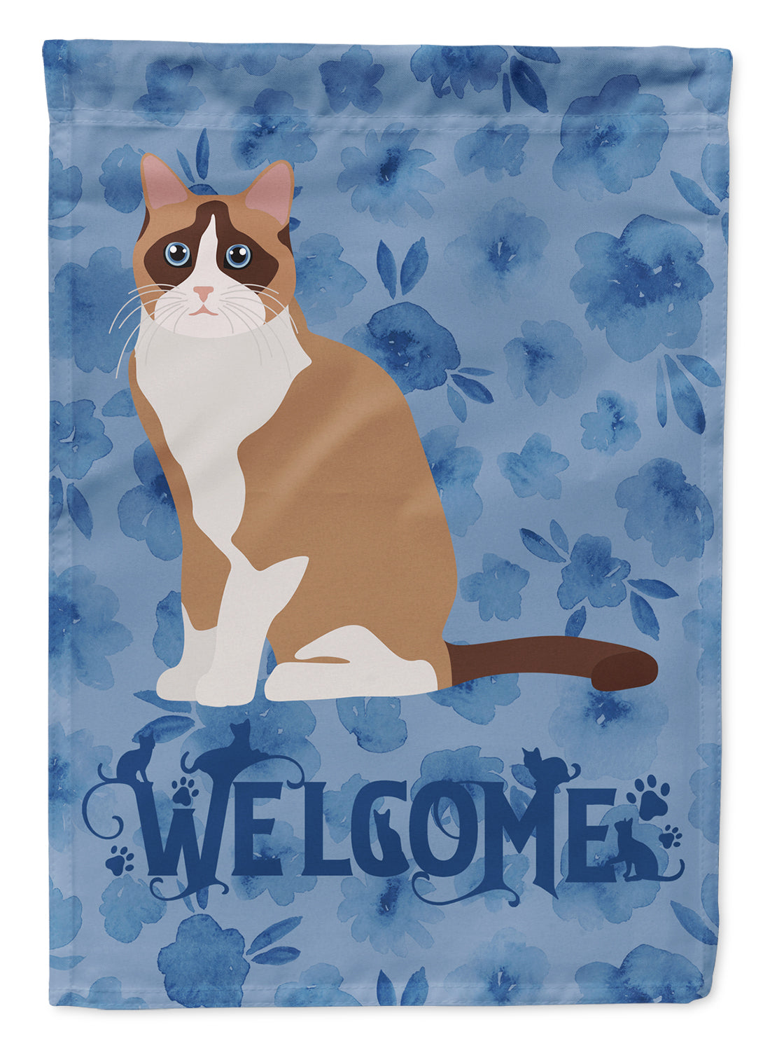 Snowshoe #2 Cat Welcome Flag Canvas House Size CK5064CHF  the-store.com.