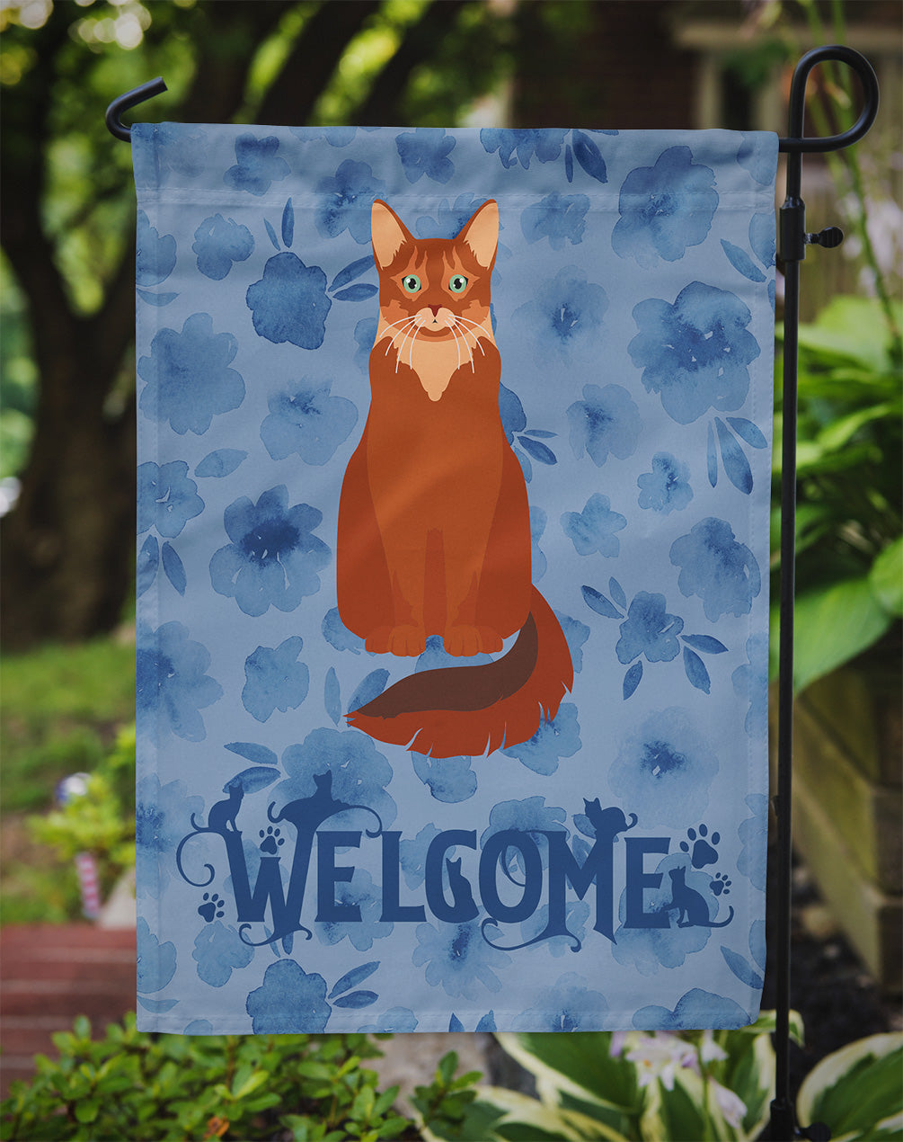 Somali Cat Welcome Flag Garden Size CK5065GF  the-store.com.