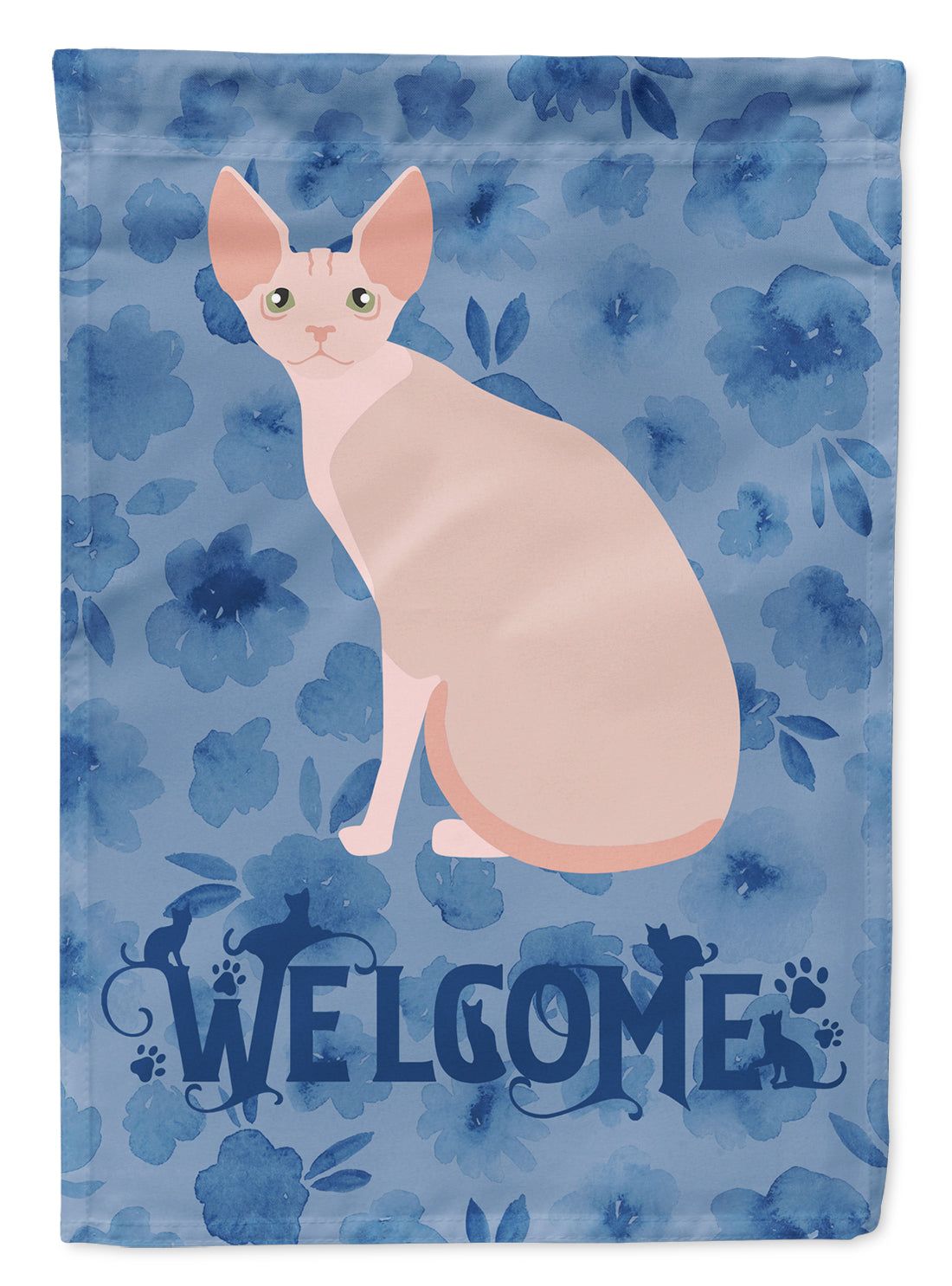 Sphynx #2 Cat Welcome Flag Canvas House Size CK5067CHF  the-store.com.