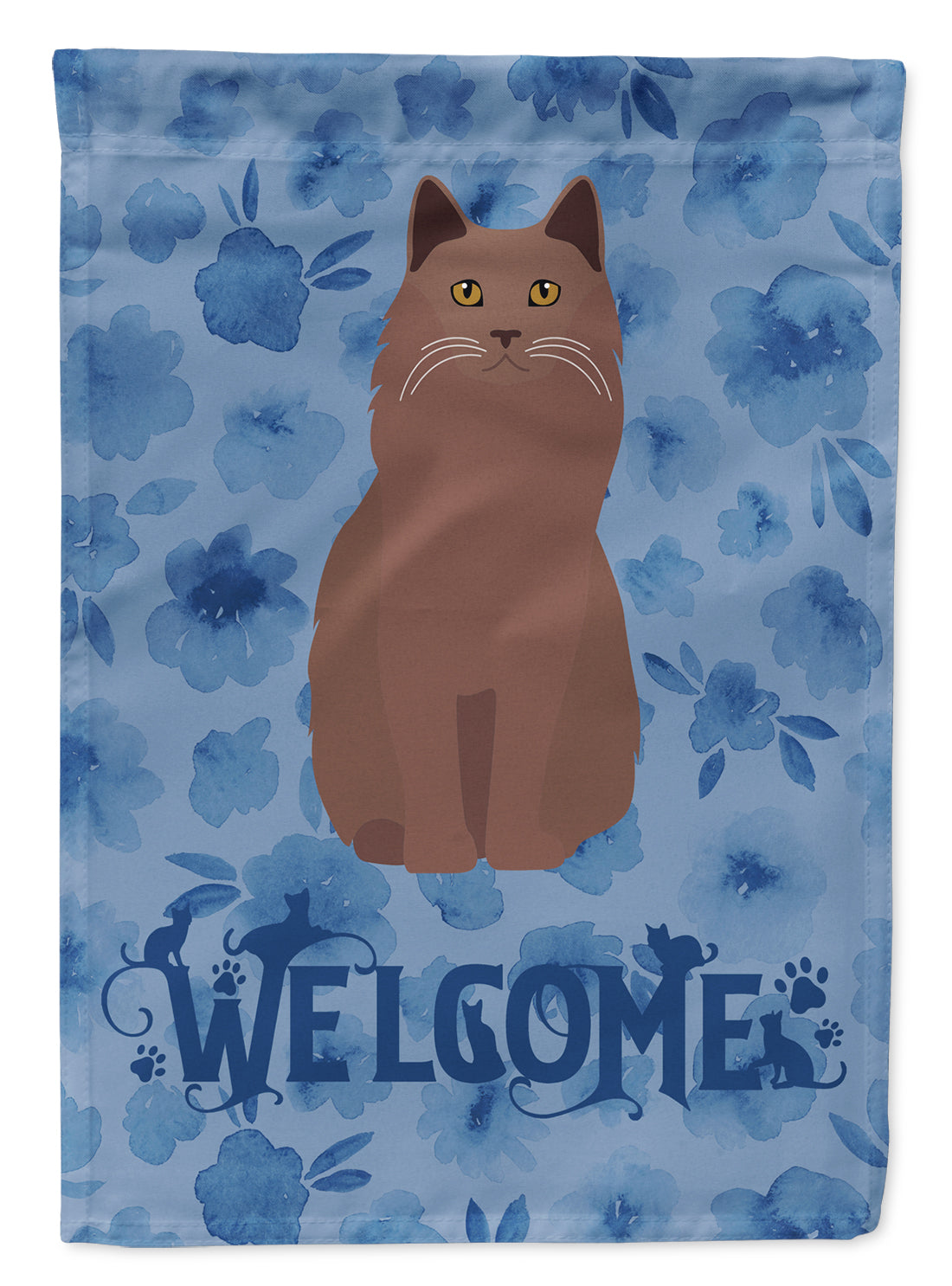 York Chocolate Cat Welcome Flag Garden Size CK5076GF  the-store.com.