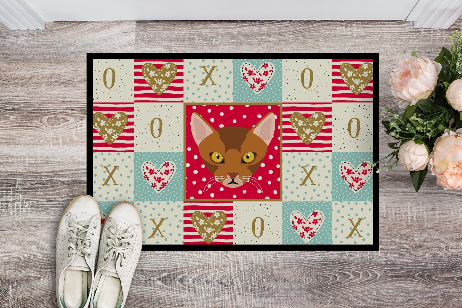 Abyssinian Cat Love Indoor or Outdoor Mat 24x36 CK5077JMAT by Caroline's Treasures